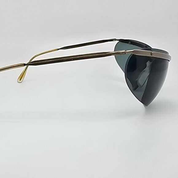 *SOLD* Renauld of France Orama Sixty One Silver Frame Green Lens Wrap Sunglasses - Picture 5 of 16